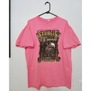 2015 Sturgis Motorcycle Rally OUTLAW 75th Anniversary Black Hills Tee Shirt SZ L